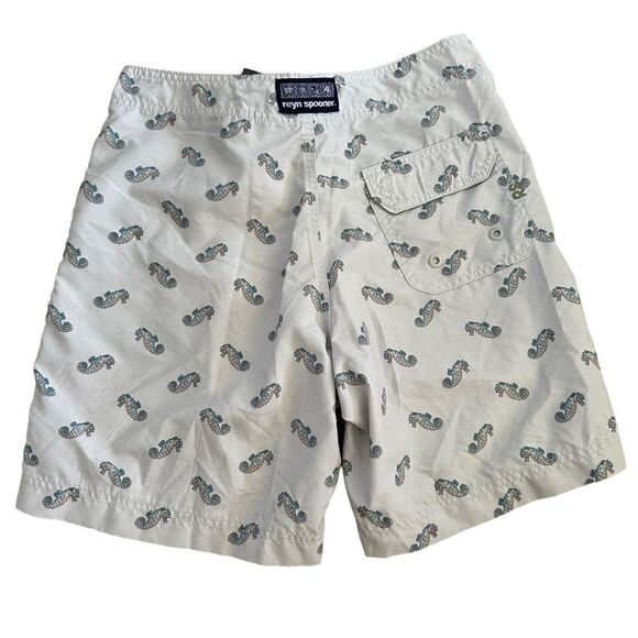 Reyn Spooner ~Mens Boardshorts ~ seahorse print ~ size 30 ~very light blue/green - Picture 2 of 8